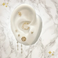 The Light - Pearl ozdoba push-in z żółtego złota 14k