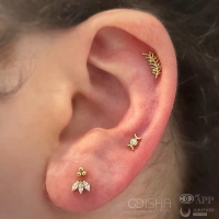 Olive Branch Left ozdoba push-in z żółtego złota 14k