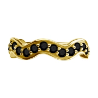 Gold helix conch clicker Wave with black CZ