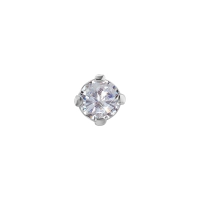White lab-grown diamond prong set 18k white gold