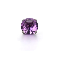 Titanium labret with prong set amethyst