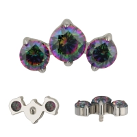 Titanium labret Roya with rainbow gems