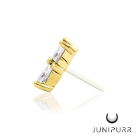 Lilliana White CZ ozdoba push-in z żółtego złota 14k