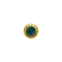 Emerald nano gem milgrain bezel set set 18k