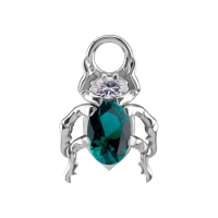 Piercing charm Beetle emerald gem
