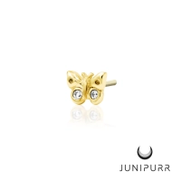 Mini Butterfly ozdoba push-in z żółtego złota 14k