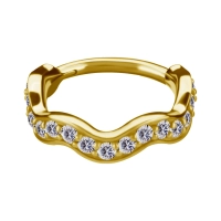 Gold helix conch clicker Wave with clear CZ