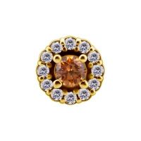 Grazia gold push-in top with champagne gem